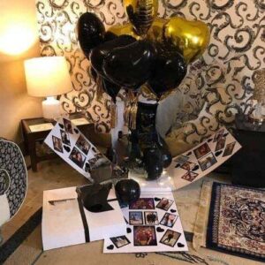 Black Theme Surprise Balloon Box