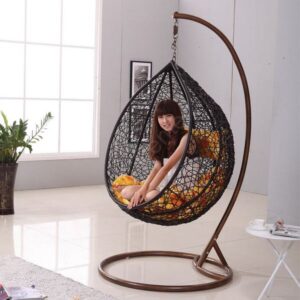 Egg Shape Hanging Swing Chair – Jhoola Stand – Cushion