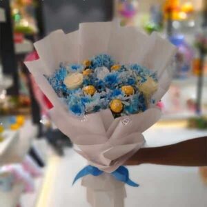 Rocher Bouquet In Blue Theme