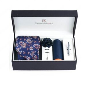 Navy/Rust Paisley Men Accessories Box