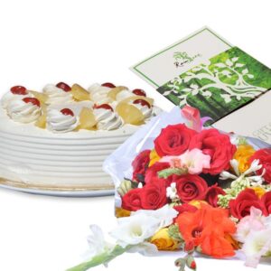 Cake and Flowers(With Free Voucher)