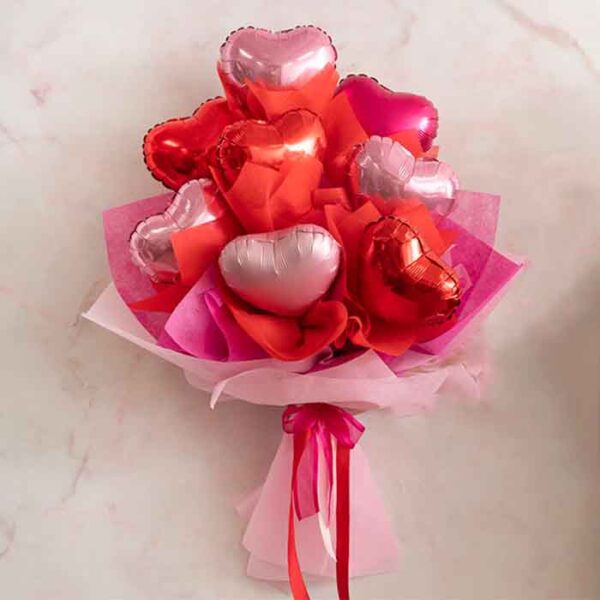 Heart Shape Ballons Bouquet