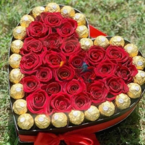 Side Rocher with Roses Heart