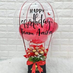 Red Theme Floral Balloon