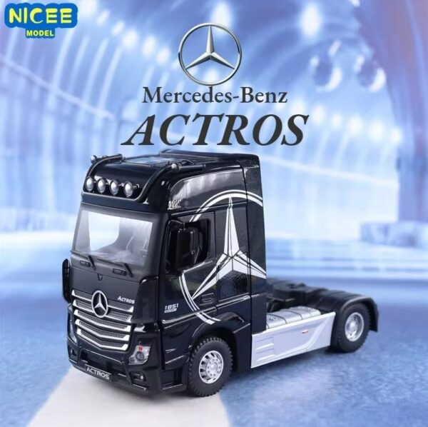 1:24 Diecast Mercedes Benz Actors Truck Trailer Alloy Model