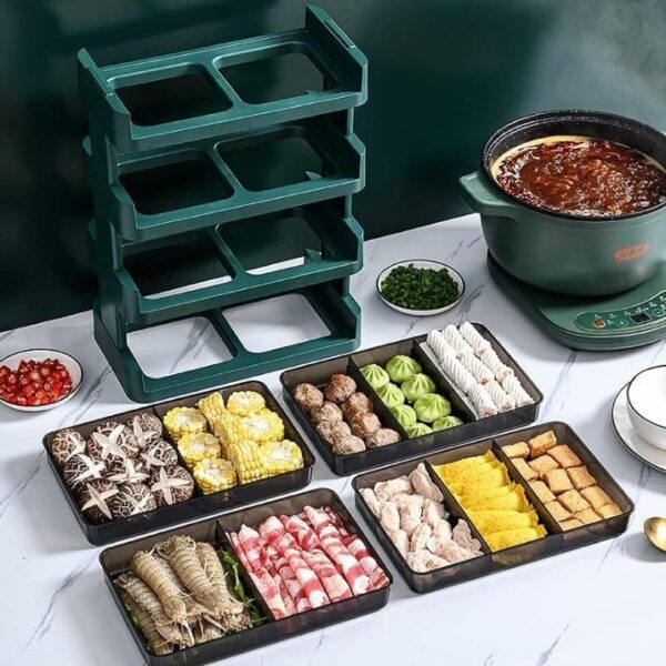 4 Layer Kitchen Stackable Tray Rack