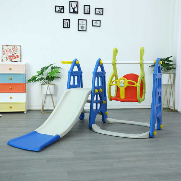 2 in 1 Indoor Children Plastic Slide And Swing