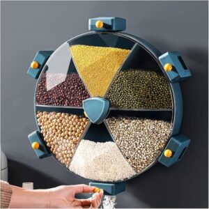 6-Grid Wall Mounted Grains Rice Dispenser