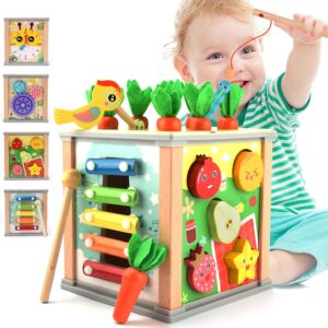 6 in 1 Wooden Montessori Toys Baby Activity Cube